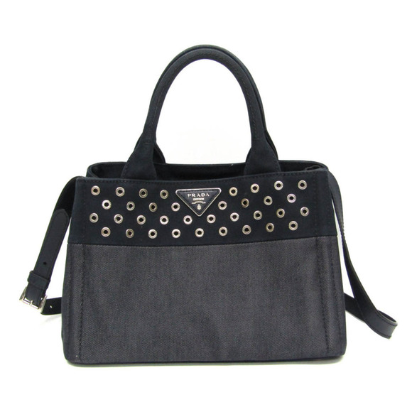 PRADA Navy Leather Shoulder Bag - Picture 1 of 13